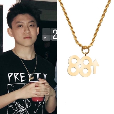 rich chigga同款88rising上升项链吊坠brian海尔兄弟嘻哈说唱配饰