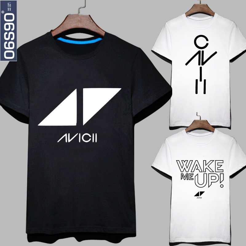 06590dj 电音周边衣服 avicii 艾维奇 a神 t恤 男女 学生 青年 潮