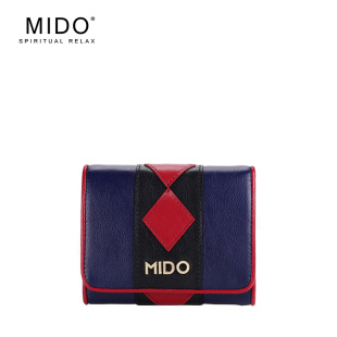 mido長城系列 MIDO夏季新款潮 頭層牛皮撞色女票夾歐美真皮短款錢包 missdior