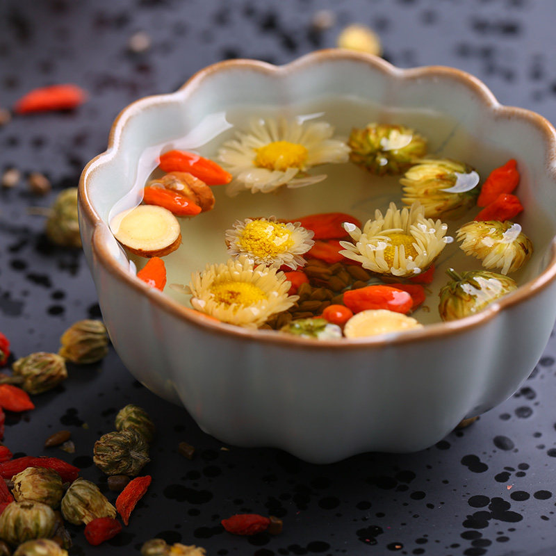 淘茗苑枸杞菊花茶 胎菊王菊花枸杞甘草决明子360克/盒 组合花草茶