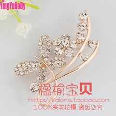 韩版高档水晶花蝴蝶胸针 具有甜美风格的胸花 楹榆宝贝