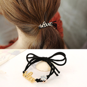 Know Connie hair accessory jewelry rings made by the Korean version of sweet wild diamond Love letters string rope made by Korean band