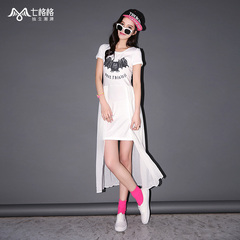 Seven space space OTHERMIX2015 new bats in summer glitter short sleeve round neck dress