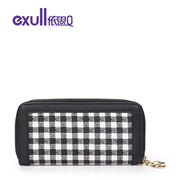 Exull/exull Q2015 new winter white colour matching zipper around wallet purse clutch bag handbag 15345203