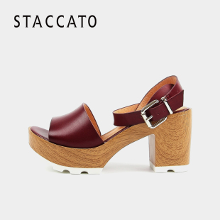 gucci專賣店圖 STACCATO 思加圖夏季專櫃同款牛皮女涼鞋9JC03BL6 gucci專賣店