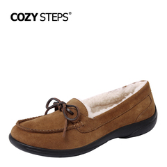 COZYSTEPS2016秋冬新款羊皮毛一体真皮豆豆鞋女平跟休闲鞋5D890