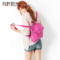 风格时光包包2015夏新韩版双肩包女包学院风水洗皮书包旅行女背包