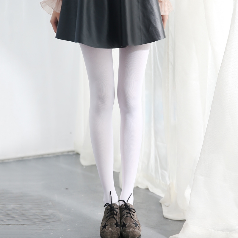 480d微压瘦腿袜日本成人白色丝袜连裤袜女洛丽塔日系美腿袜秋冬款