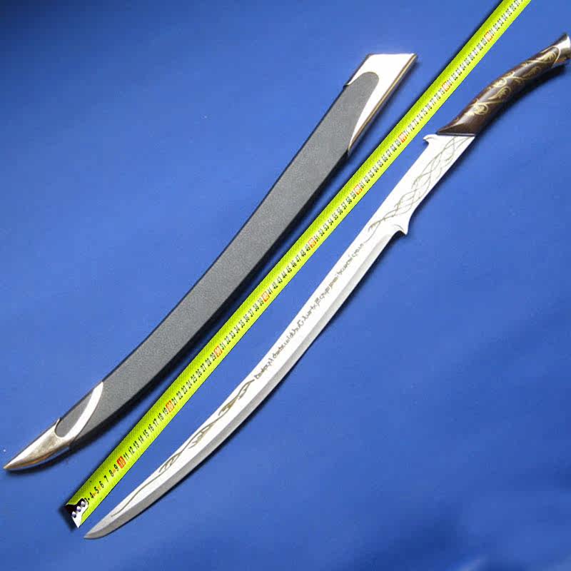 胜武堂铭文精灵剑西洋剑装饰道具剑豪华版魔戒亚纹弯月剑未开刃