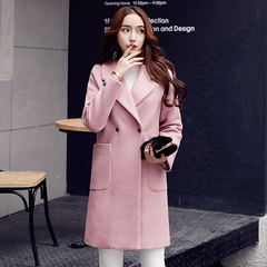 2016秋冬新款女装韩国加厚外套宽松呢子大衣茧型中长款毛呢外套女