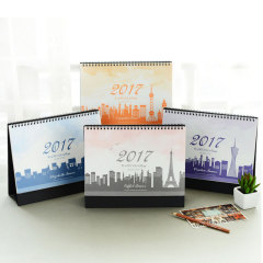 包邮 可立城市风光台历2017年桌面记事台历大号创意办公日历农历