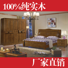 简约现代新中式实木床高箱储物床卧室家具1.8米双人床婚床硬板床