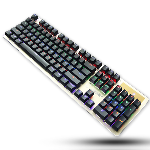 魔腾kb822机械键盘青轴黑轴104键有线游戏键盘防水diy换轴插拔轴