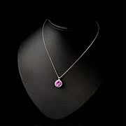 Thai synthetic purple tourmaline pendant 925 Silver heart of urban beauty Lavender Amethyst necklace