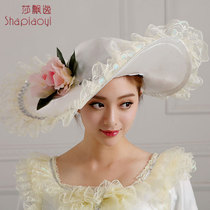 莎飘逸 演出服配饰帽子 宫廷装配套帽子 花朵蕾丝帽子 时尚新款女