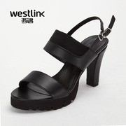 Westlink/Western stitching leather high heel women's sandals