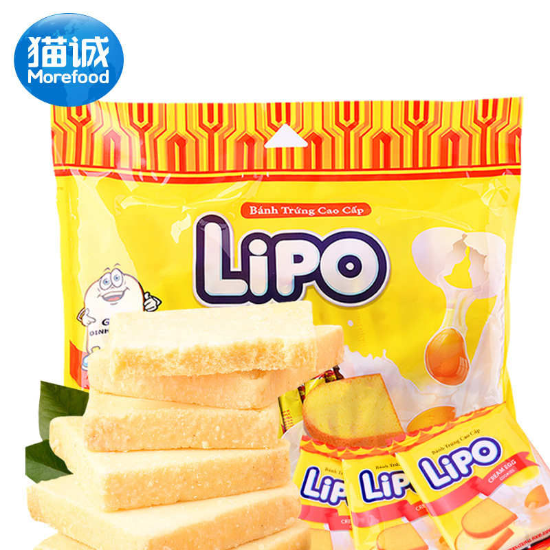 越南进口 正宗lipo牛奶香奶油鸡蛋白面包干片300g 饼干礼包产品展示图1
