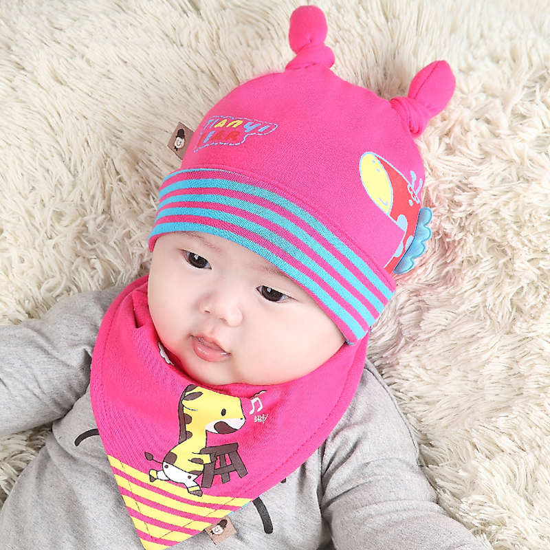 新生儿婴儿帽子0-3-6个月春秋季套头帽 纯棉男女童宝宝帽子胎帽产品展示图3