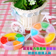 班尼兔六色果味趣味彩糖圈棉花糖机专用彩糖六色彩虹圈