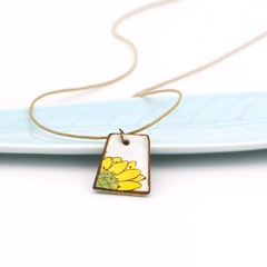 向日葵项链 手绘花朵精致个性典雅饰品 黄色古风特色配饰新品包邮