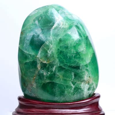 2143 天然随形石雕 富贵绿萤石摆件 重7.6kg