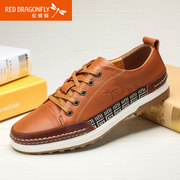 Red Dragonfly leather men's shoes, spring 2015 new authentic Korean fashion and comfortable men's shoes shoes