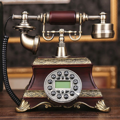顶爷时尚创意仿古欧式田园复古电话机家用办公座机电话来电显示