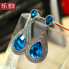 Music jewelry Korea fashion quality crystal vintage long exaggerated stud earrings are hypoallergenic earrings free shipping