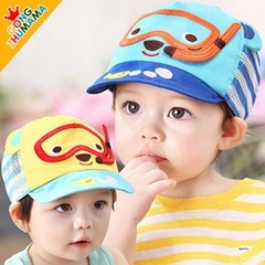 韩版婴儿帽子儿童鸭舌帽遮阳网帽春夏6-12个月1-2岁男女宝宝春秋