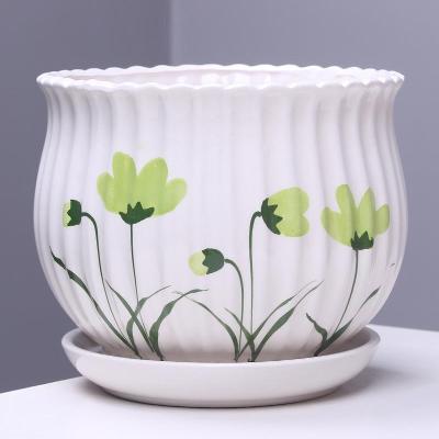 梅兰竹菊花盆陶瓷图片