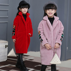 童装2016冬装新款韩版女童毛呢大衣儿童中大童呢子毛领中长款外套