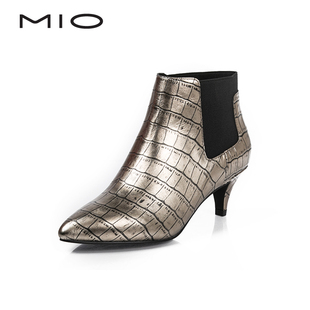 迪奧手錶鑽石系列 千百度高端女鞋 MIO米奧秋款石頭紋低跟尖頭女短靴M204606410 迪奧