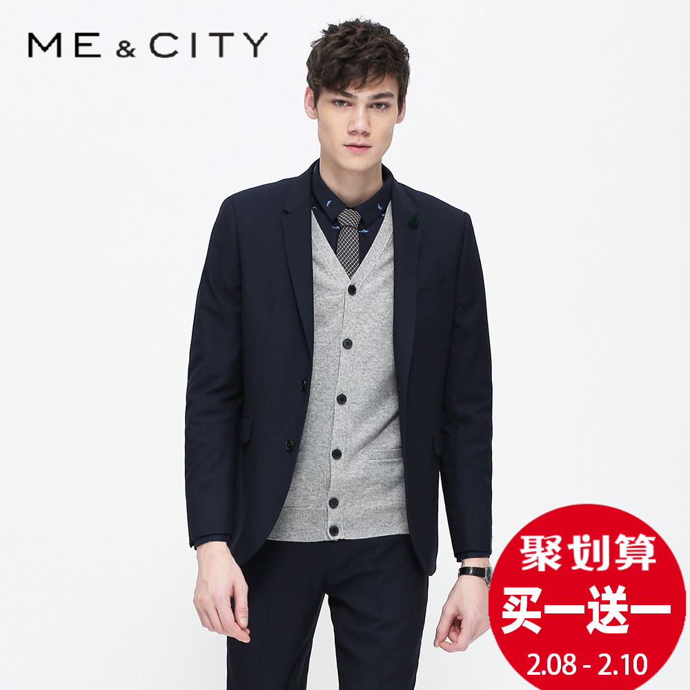 【买一送一】【热卖】MECITY男装西装小千鸟格提花西装上衣产品展示图3