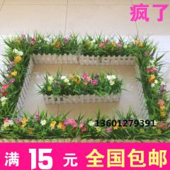 假花盆栽仿真花套装 装饰花艺客厅玫瑰餐桌摆设盆花绢花干花栅栏