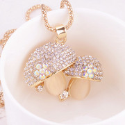 Super cute mushroom package email long necklace Korea jewelry cute Fashion necklace ladies necklace