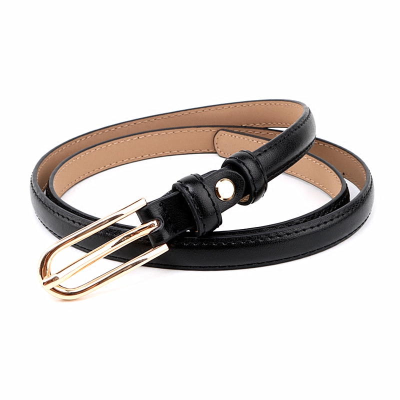 新品时尚简约百搭细腰带真皮细皮带女款黑色白色夏季配裙子装饰裤