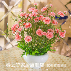 仿真花康乃馨假花 插花塑料花装饰花 客厅绢花摆设花卉教师节礼物