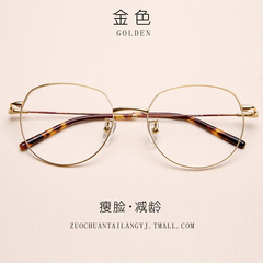 大脸眼镜框女韩版 大框纯钛复古眼镜框圆框眼镜架男可配近视眼镜