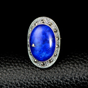 Thai-new limited edition ring 925 Silver lapis lazuli ring inlay tungsten Virgin ring jewelry