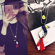 Cool na Korean version of the new Woodpecker sweater chain long necklace chain double fine fashion best matching ornaments 4101