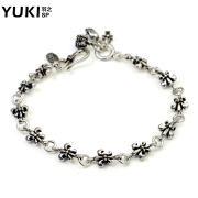 YUKI men''s jewelry in Europe and hipster fashion 925 silver bracelet Scout Hua Taiyin bracelet gets men''s gift