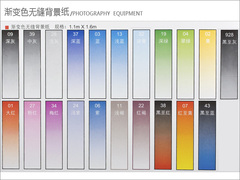 美国进口 仙丽专业 渐变纸 渐变色无缝背景纸 80*1.1m PVC 背景纸