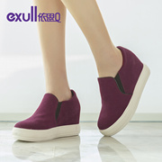 Exull/exull Q2015 new adding wedges shoes suede cow comfort high heel women shoes 15174149