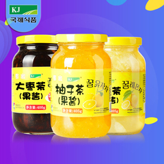 韩国KJ  蜂蜜柠檬茶 蜂蜜柚子茶 红枣茶 3瓶组合 冲饮水果茶 包邮