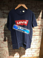 Levi's李维斯男士Logo印花纯棉蓝色圆领短袖T恤17783-0139