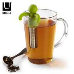 umbra伙伴创意泡茶器 不锈钢茶叶过滤器 硅胶滤茶器 礼品茶漏架