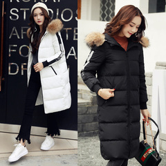2016女士韩版修身宽松茧型中长款加厚冬季新款羽绒服时尚女装外套