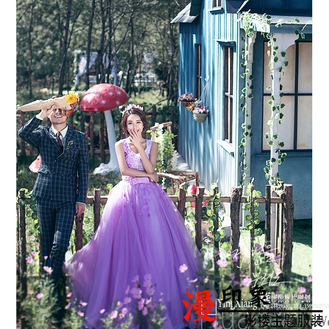 Photo exhibition new pattern Studio theme clothing Wedding dress violet Lace photograph full dress lovers Photoin the Women's clothing/Boutique , Wedding/Cheongsam/Formal dress , Wedding category - from Buy2taobao.com to provide professional Taobao agent buy service