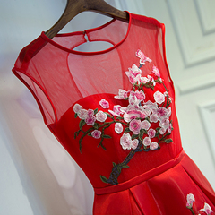 红色中式晚礼服2016新款复古修身显瘦宴会敬酒服主持人礼服连衣裙
