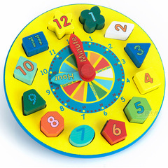芙蓉天使儿童益智早教玩具模型拼图积木时钟数字形状配对认知拆装